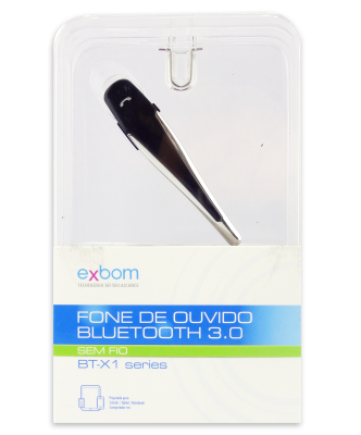 Fone de ouvido via Bluetooth exbom BT-X1